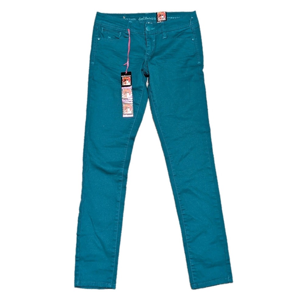 Dollhouse Jeans Womens Juniors Size 3 Teal Blue ‎ Low Rise NWT
